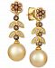 Le Vian Cultured Golden South Sea Pearl (9mm) & Diamond (1/2 ct. t. w. ) Drop Earrings in 14k Gold