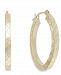 Textured Oval Hoop Earrings in 10k Gold, 16mm
