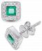 Emerald (3/8 ct. t. w. ) & Diamond (1/8 ct. t. w. ) Square Halo Stud Earrings in 14k White Gold