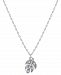 Giani Bernini Cubic Zirconia Leaf Pendant Necklace in Sterling Silver, 16" + 2" extender, Created for Macy's