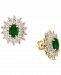 Effy Emerald (1-1/2 ct. t. w. ) & Diamond (1/3 ct. t. w. ) Stud Earrings in Earrings 14k Gold