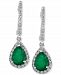 Brasilica by Effy Emerald (1-1/8 ct. t. w. ) and Diamond (1/4 ct. t. w. ) Drop Earrings in 14k White Gold, Created for Macy's