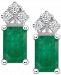 Ruby (1-3/8 ct. t. w. ) & Diamond (1/8 ct. t. w. ) Crown Stud Earrings in 14k White Gold (Also in Emerald & Tanzanite)