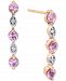 Pink Sapphire (7/8 ct. t. w. ) & Diamond (1/20 ct. t. w. ) Drop Earrings in 14k Rose Gold