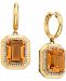Effy Citrine (6-1/3 ct. t. w. ) & Diamond (1/4 ct. t. w. ) Drop Earrings in 14k Gold