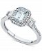 Aquamarine (1 ct. t. w. ) & Diamond (1/3 ct. t. w. ) Ring in 14k White Gold