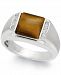 Men's Tiger's Eye (2-2/3 ct. t. w. ) and Diamond Accent Ring in Sterling Silver