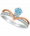 Le Vian Royalty Collection Sea Blue Aquamarine (1/3 ct. t. w. ) & Nude Diamonds (1/3 ct. t. w. ) Statement Ring in 14k White Gold and 14k Rose Gold
