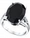 Onyx & Diamond Accent Statement Ring in Sterling Silver