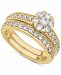 Diamond (1-1/6 ct. t. w. ) Cluster Bridal Set in 14K White or Yellow Gold