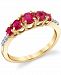 Ruby (1 ct. t. w. ) & Diamond (1/20 ct. t. w. ) Graduated Ring in 14k Gold