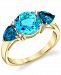 Blue Topaz (3-7/8 ct. t. w. ) & Diamond Accent Ring in 14k Gold
