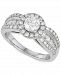 Diamond Halo Multirow Engagement Ring (1-1/2 ct. t. w. ) in 14k White Gold