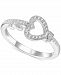 Diamond Heart & Key Ring (1/6 ct. t. w. ) in Sterling Silver
