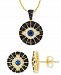 2-Pc. Set Cubic Zirconia Evil Eye Pendant Necklace & Matching Stud Earrings in 14k Gold-Plated Sterling Silver