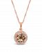 Morganite (2-1/2 ct. t. w. ) and Diamond (1/8 ct. t. w. ) Pendant Necklace in Rose Gold-Plated Sterling Silver