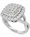 Diamond Square Halo Cluster Ring (1/4 ct. t. w. ) in Sterling Silver