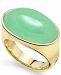 Dyed Jade Oval Statement Ring in 14k Gold-Plated Sterling Silver