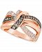 Le Vian Chocolate Diamond (1/3 ct. t. w. ) & Nude Diamond (3/8 ct. t. w. ) Knot Ring in 14k Rose Gold