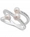 Cultured Freshwater Pearl (4 & 5mm) & Diamond (1/20 ct. tw. ) Statement Ring in Sterling Silver