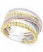 Effy Diamond (1/2 ct. t. w. ) Tri-Color Statement Ring in 14k Gold, 14k White Gold and 14k Rose Gold