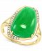 Effy Dyed Green Jade (17x12mm) & Diamond (1/10 ct. t. w. ) Statement Ring in 14k Gold