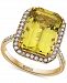 Effy Lemon Quartz (7-5/8 ct. t. w. ) & Diamond (3/8 ct. t. w. ) Halo Ring in 14k Gold