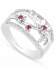Enchanted Disney Fine Jewelry Rhodolite Garnet (1/8 ct. t. w. ) & Diamond (1/5 ct. t. w. ) Mulan Flower Ring in Sterling Silver