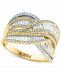 Effy Diamond Round & Baguette Crossover Statement Ring (1-1/3 ct. t. w. ) in 14k Gold & White Gold