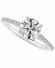 Portfolio by De Beers Forevermark Diamond Round-Cut Cathedral Solitaire Pave Band Engagement Ring (1-1/6 ct. t. w. ) in 14k White Gold