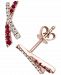 Effy Ruby (1/8 ct. t. w. ) & Diamond (1/10 ct. t. w. ) Crisscross Stud Earrings in 14k Rose Gold