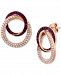 Effy Ruby (3/8 ct. t. w. ) & Diamond (5/8 ct. t. w. ) Interlocking Circle Drop Earrings in 14k Rose Gold