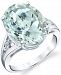 Green Quartz (9 ct. t. w. ) & Diamond Accent Oval Statement Ring in Sterling Silver