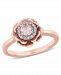 Morganite (1/3 ct. t. w. ) and Diamond (1/10 ct. t. w. ) Flower Halo Ring in 10k Rose Gold