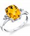 Citrine (2-3/4 ct. t. w. ) & Diamond (1/20 ct. t. w. ) Ring in Sterling Silver