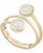 White Moonstone Wrap Ring in 14k Gold-Plated Sterling Silver