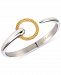 Charriol White Topaz Two-Tone Circle Cuff Bracelet (1/3 ct. t. w. ) in Stainless Steel and Gold-Tone Pvd Stainless Steel