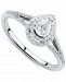 Diamond Pear Double Halo Engagement Ring (1/3 ct. t. w. ) in 14k White Gold