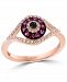 Effy Ruby (1/4 ct. t. w. ) & Diamond (1/6 ct. t. w. ) Evil Eye Ring in 14k Rose Gold