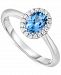 Aquamarine (5/8 ct. t. w. ) & Diamond (1/10 ct. t. w. ) Halo Ring in 14k White Gold