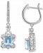 Aquamarine (3 ct. t. w. ) & White Sapphire (5/8 ct. t. w. ) Leverback Drop Earrings in Sterling Silver (Also in Morganite)