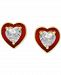 Giani Bernini Cubic Zirconia Cubic Zirconia Red Enamel Heart Stud Earrings, Created for Macy's