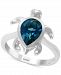 Effy London Blue Topaz (2-3/8 ct. t. w. ) & Diamond Accent Turtle Ring in Sterling Silver