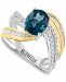Effy London Blue Topaz (2-1/3 ct. t. w. ) & Diamond (3/8 ct. t. w. ) Statement Ring in 14k Two-Tone Gold