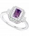 Amethyst (1/2 ct. t. w. ) & Lab-Created White Sapphire (1/2 ct. t. w. ) Halo Ring in Sterling Silver