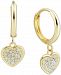 Diamond Heart Dangle Hoop Earrings (1/8 ct. t. w. ) in 10k Gold