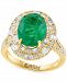Effy Emerald (3-3/4 ct. t. w. ) & Diamond (3/4 ct. t. w. ) Halo Statement Ring in 14k Gold