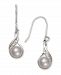 Cultured Freshwater Pearl (6-7 mm) and Diamond Accent Drop Earrings in Sterling Silver