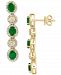 Effy Emerald (2 ct. t. w. ) & Diamond (3/4 ct. t. w. ) Halo Drop Earrings in 14k Gold