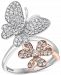 Effy Diamond Butterfly & Flower Ring (7/8 ct. t. w. ) in 14k Rose & White Gold